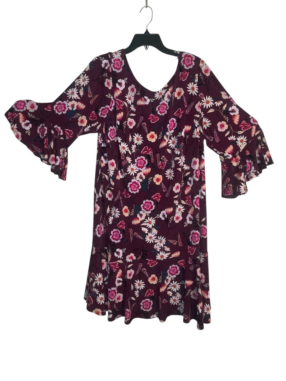Eliza J fit and flare floral midi dress with bell sleeves. Size 18 W GUC - Picture 4 of 10